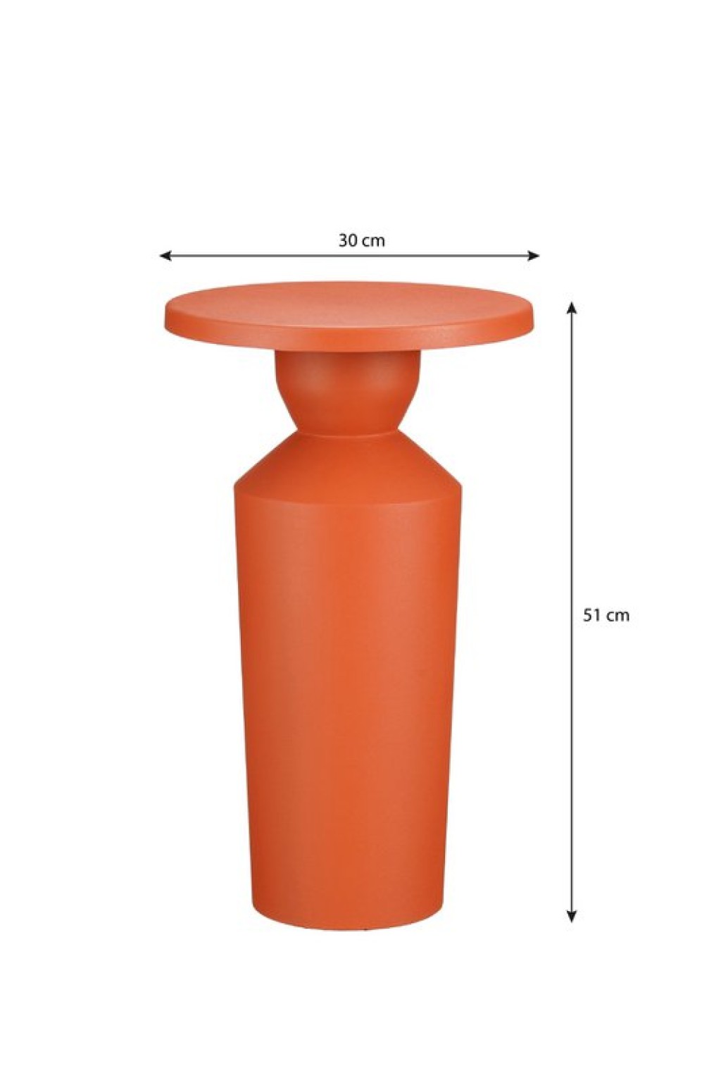 Feroza side table - H51 x Ø30 cm - Metal - Orange