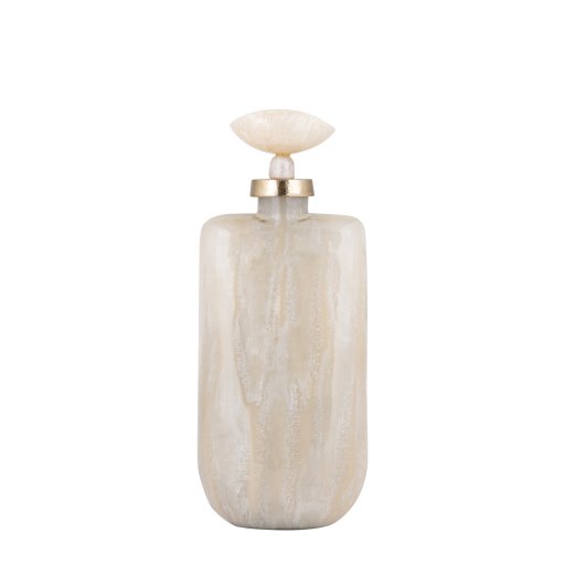 Aliza Pearl Glass Bottle  Statue With Shell Lid M