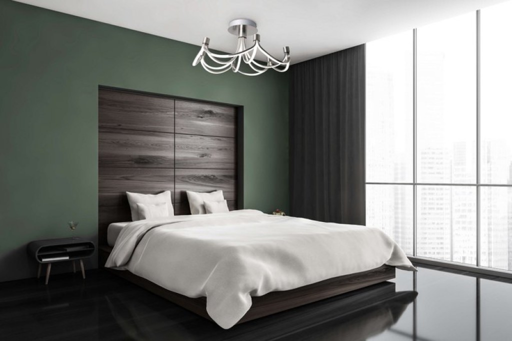 LED ceiling lamp "Festival" Ø 60cm, metal nickel matt and plastic, firmly built -in LEDs, lighting for living room, dining room, office or hallway