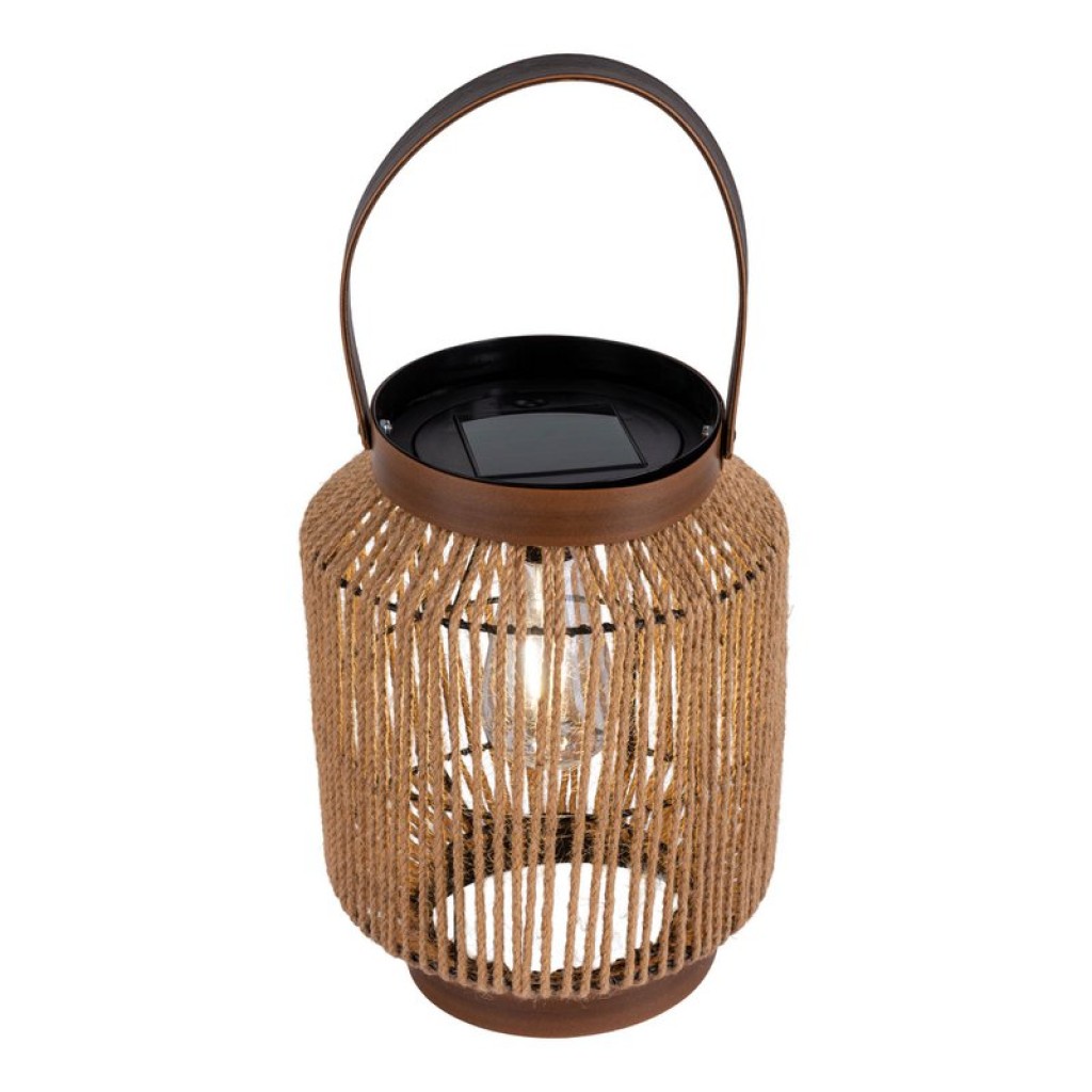LED solar light "Korbinian" decoration for the outdoor area made of metal, plastic and cord in nature, with firmly built -in LEDs.