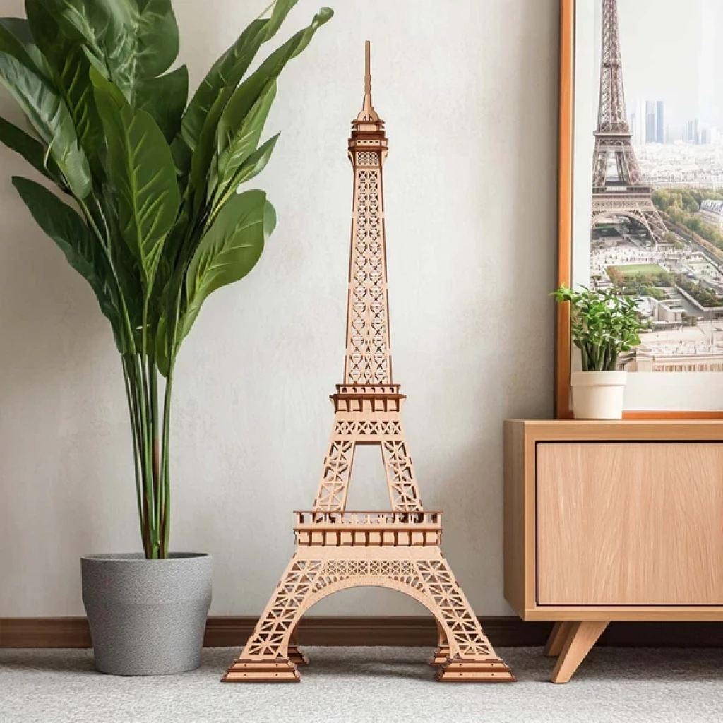 Robotime, 3D Houten Puzzel Eiffeltoren PLUS, TGC02, 42,6x44,6x99,6cm