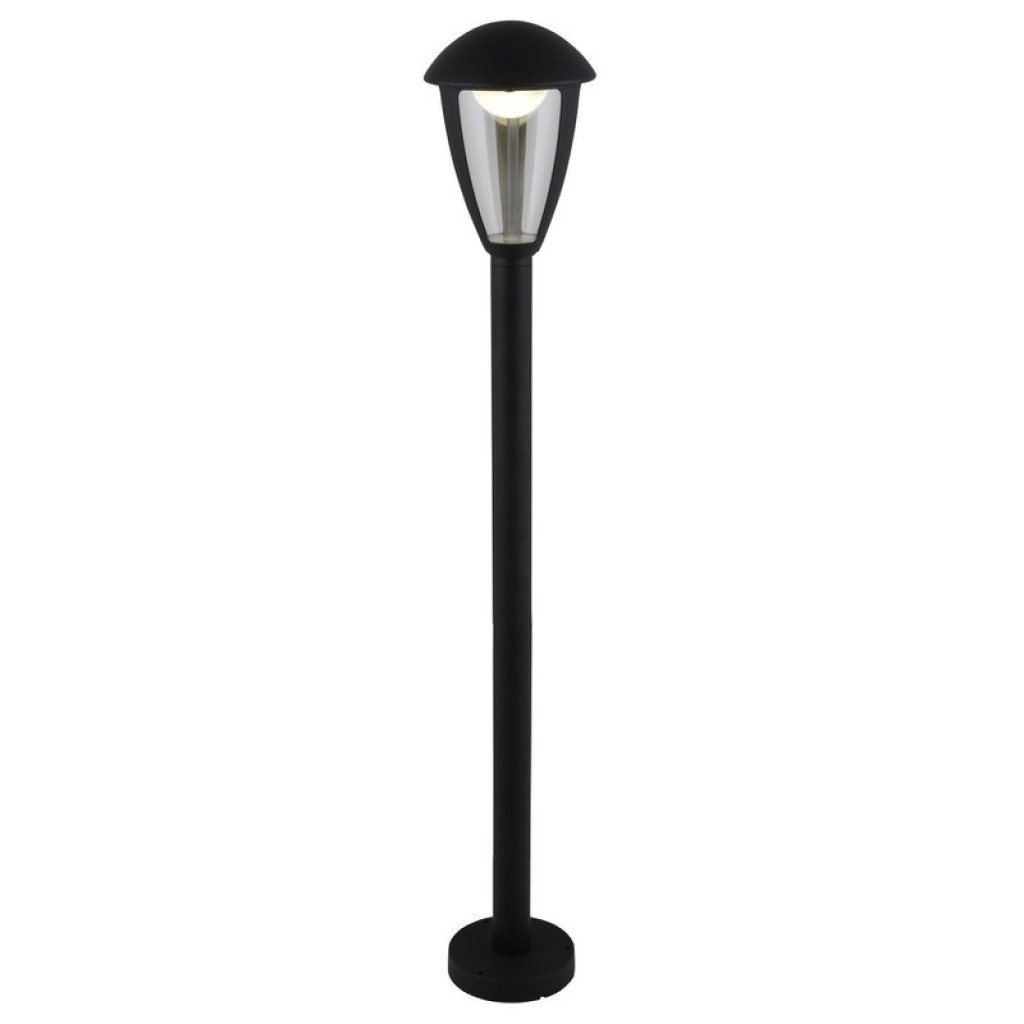 LED exterior base base "Clint", made of metal and plastic in black, with integrated LED, path lights
