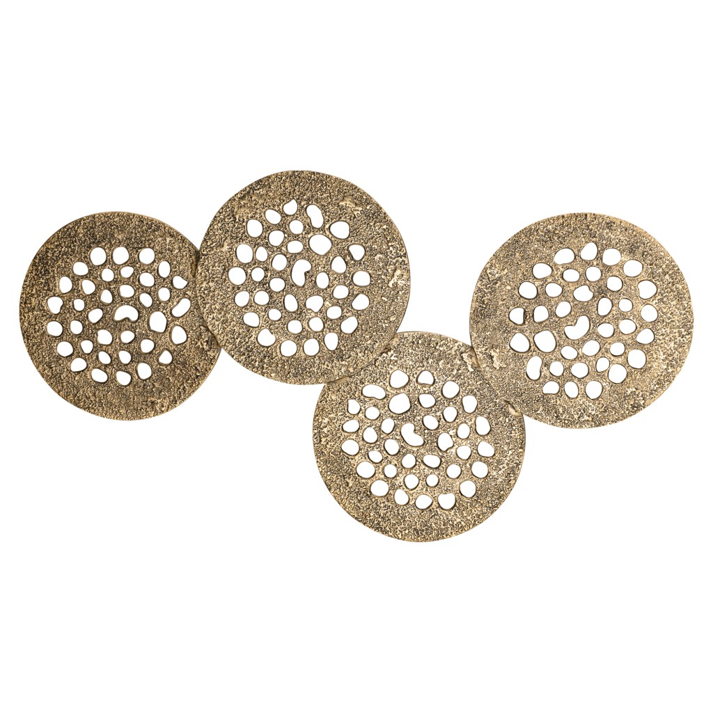 Geoffe Gold Casted Alu 4 Rounds Wall Panel