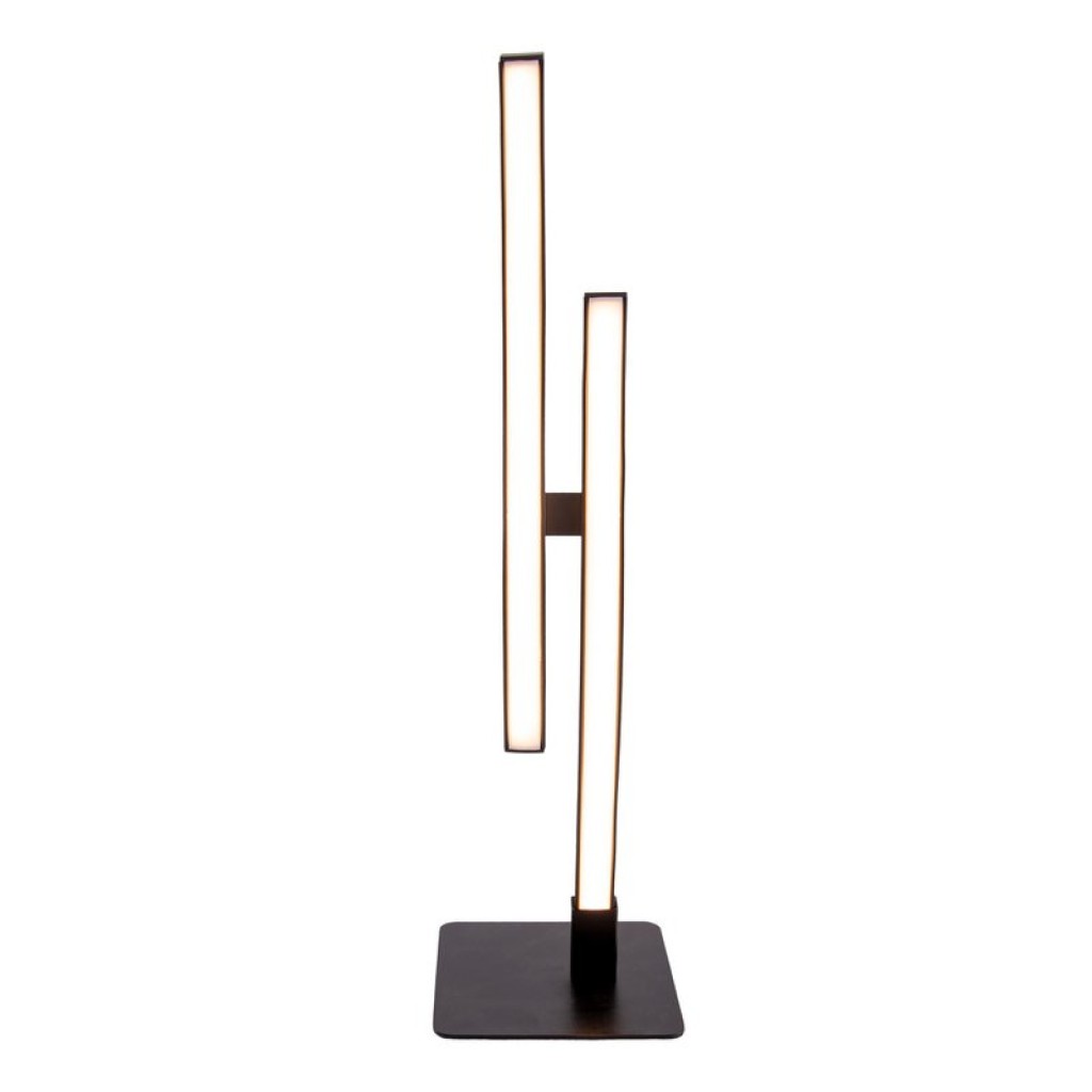 LED Tischleuchte "Onda", Tischlampe aus Metall und Kunststoff in Schwarz,, mit fest verbauten LEDs, Beleuchtung für Wohnzimmer, Büro oder Nachttisch 44 cm hoch