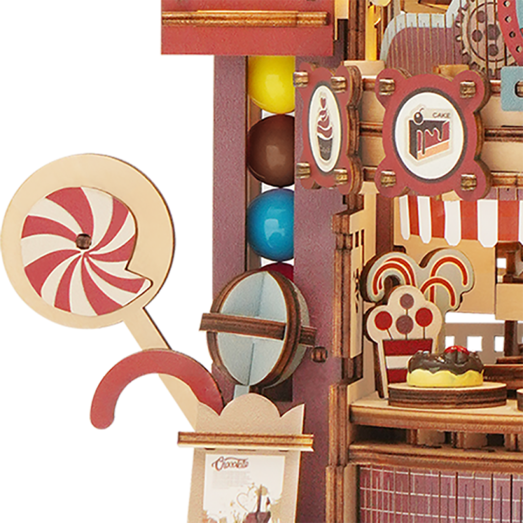 3D Wooden Puzzle Marble Track Marble Run Chocolate Factory, Robotime, LGA02, 25.5x17x31cm