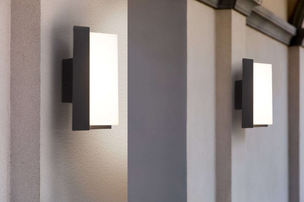 LED on the outside wall lamp "Rico" 14.8 cm high, made of metal and plastic in anthracite, with integrated LED