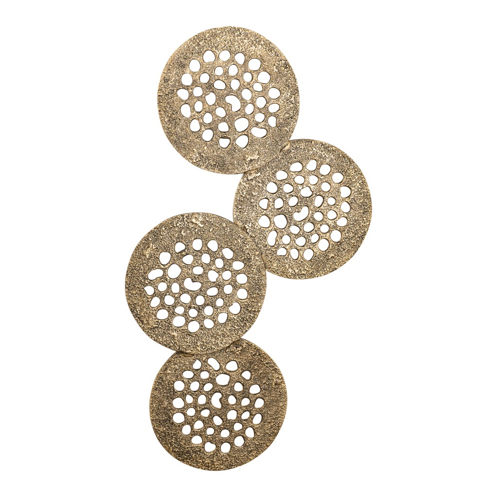 Geoffe Gold Casted Alu 4 Rounds Wall Panel