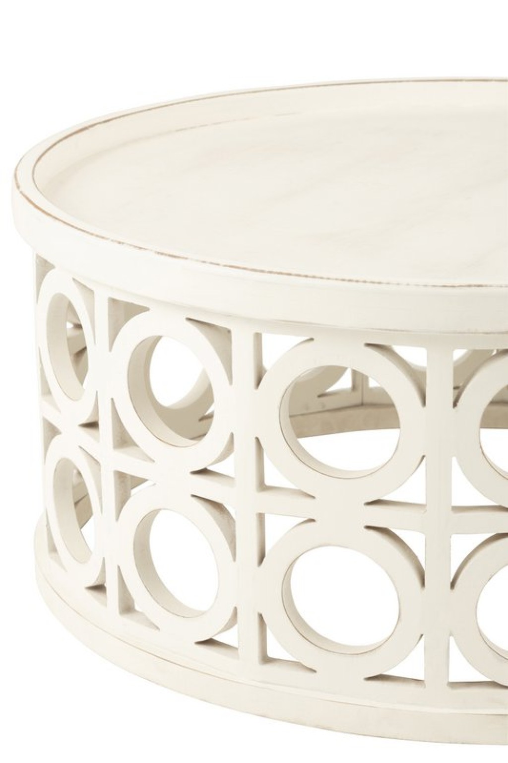 J-Line Coffee Table Carved Spruce/MDF White