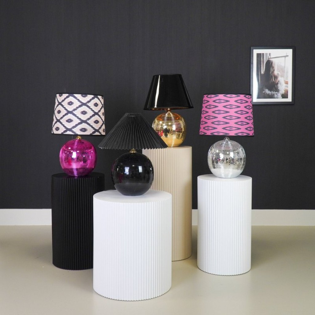 Lamp - Disco ball -Glass - Black - 20x20x20cm