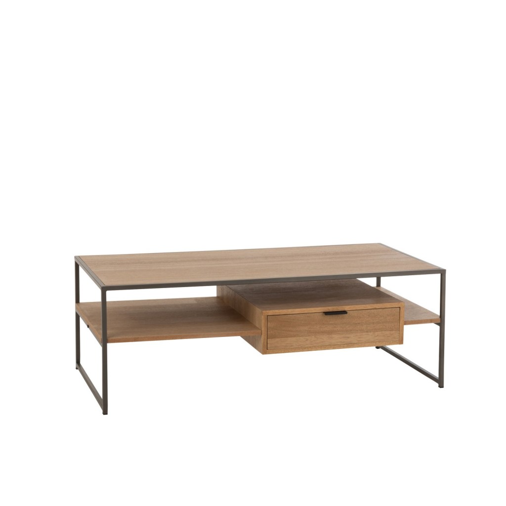 J-Line TV kast - 1 lade - hout/metaal - naturel