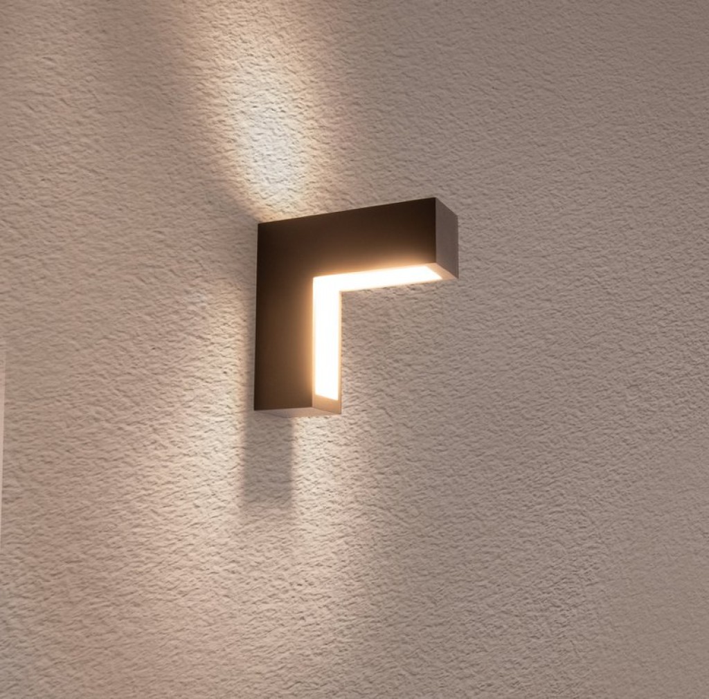 LED wall lights "Angus" made of metal and plastic in anthracite, with integrated LED