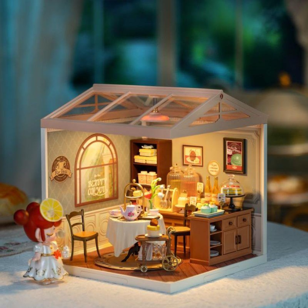 DIY Huisje Super Creator Sweet Sips Tea, Robotime, DW011, 16,3x16,3x15,2cm