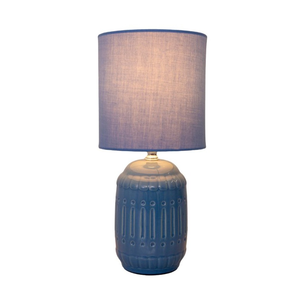 Ceramic table lamp "Erida", table lamp made of ceramic, light blue, with E14 socket, for dining room, living room, hallway or office, table lights inside
