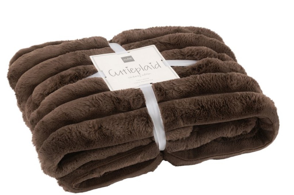 J-Line Plaid Large Corduroy Polyester Chocolate