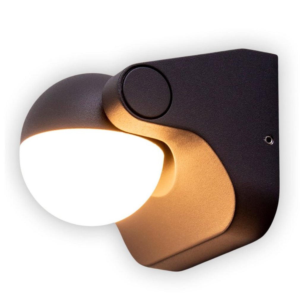 LED wall lamp "pallas", made of metal and plastic in anthracite, with integrated LED