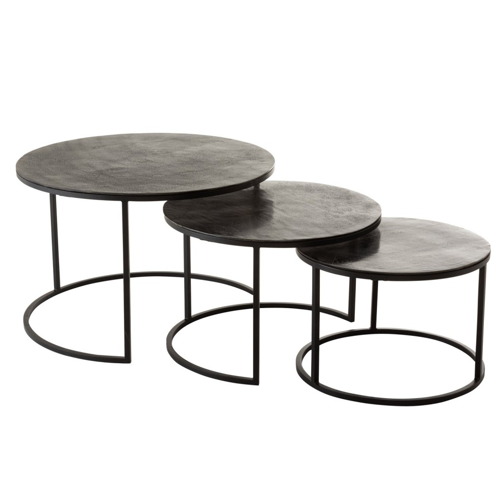 J-Line bijzettafel Oxidize - aluminium/ijzer - zwart/groen