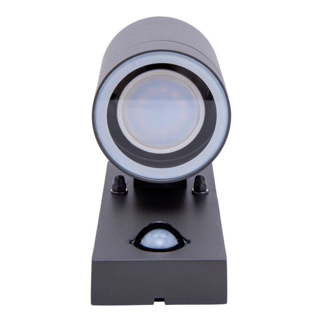 Outside wall lamp "Romb" with motion detector, anthracite -colored aluminum, timer, changeable lamp, 7 x 12.5 x 16.4 cm