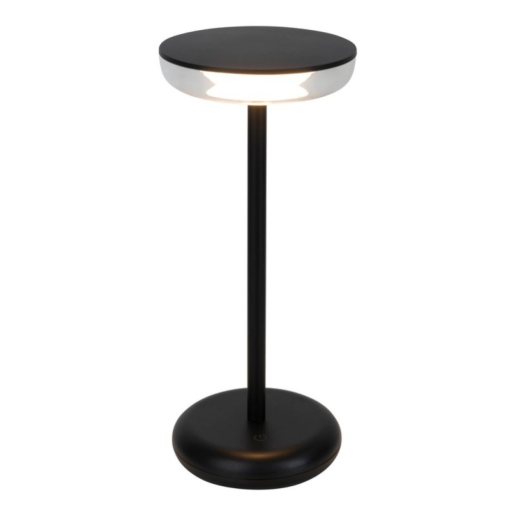 Cordless tablet light "Pasi" for outside and inside, made of metal and plastic in black, dimmable, with touch and memory function, approx. 26 cm high