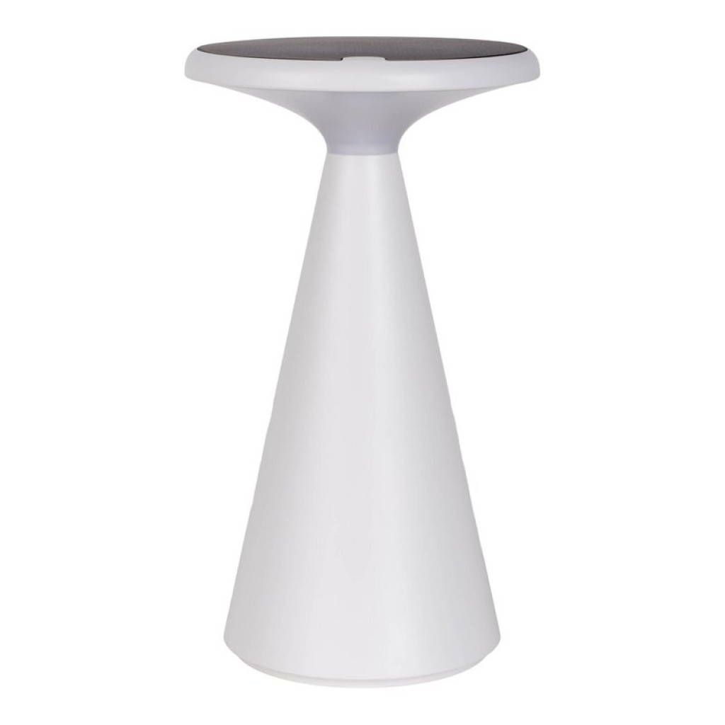 Solar battery table lamp "Palu" for outside and inside, made of plastic in white, 20 cm high