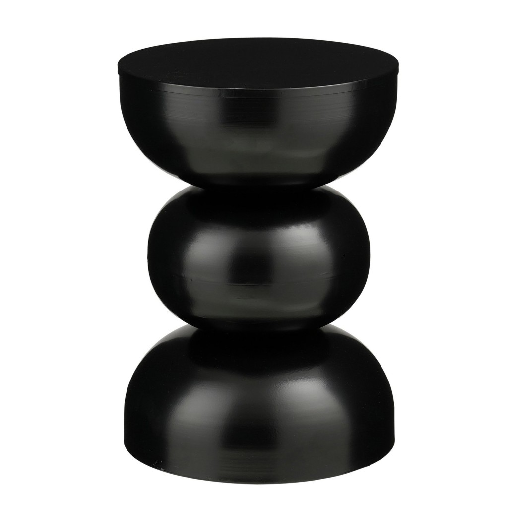 Luna Bijzettafel - H46 x Ø32 cm - IJzer - Zwart
