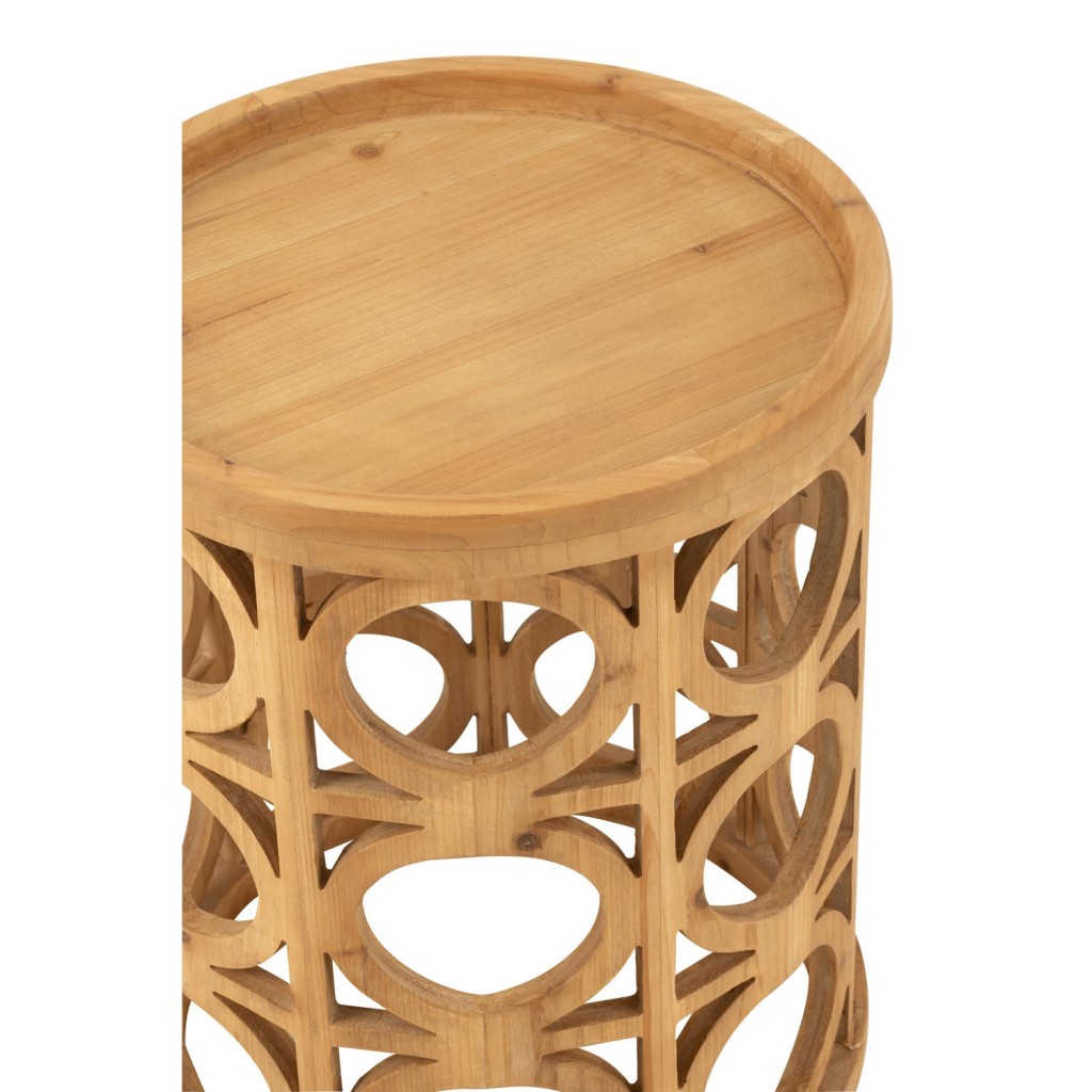 J-Line Bijzettafel Gekerfd Sparhout/Mdf Naturel