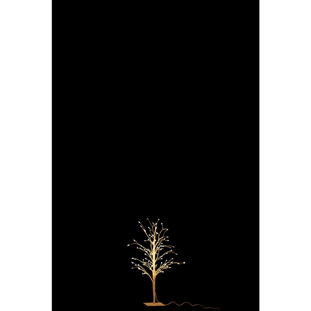 J-Line decoratie boom Kaal - metaal - wit - small - LED lichtjes