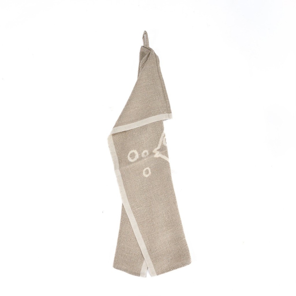 The Linen Fish Keukenhanddoek - Naturel Wit - 50x70