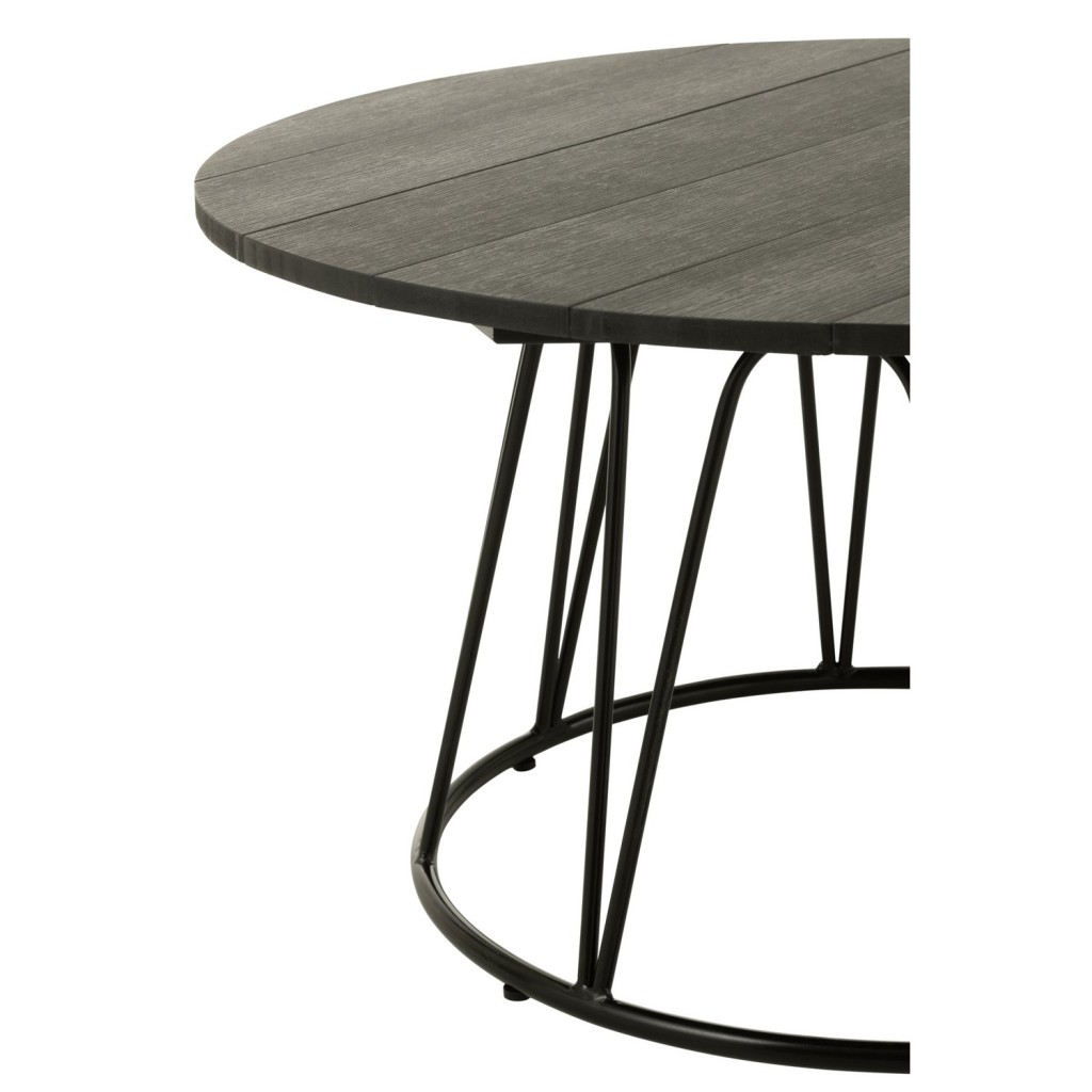 J-Line Tafel Zoa Metaal/Polyethyleen Zwart