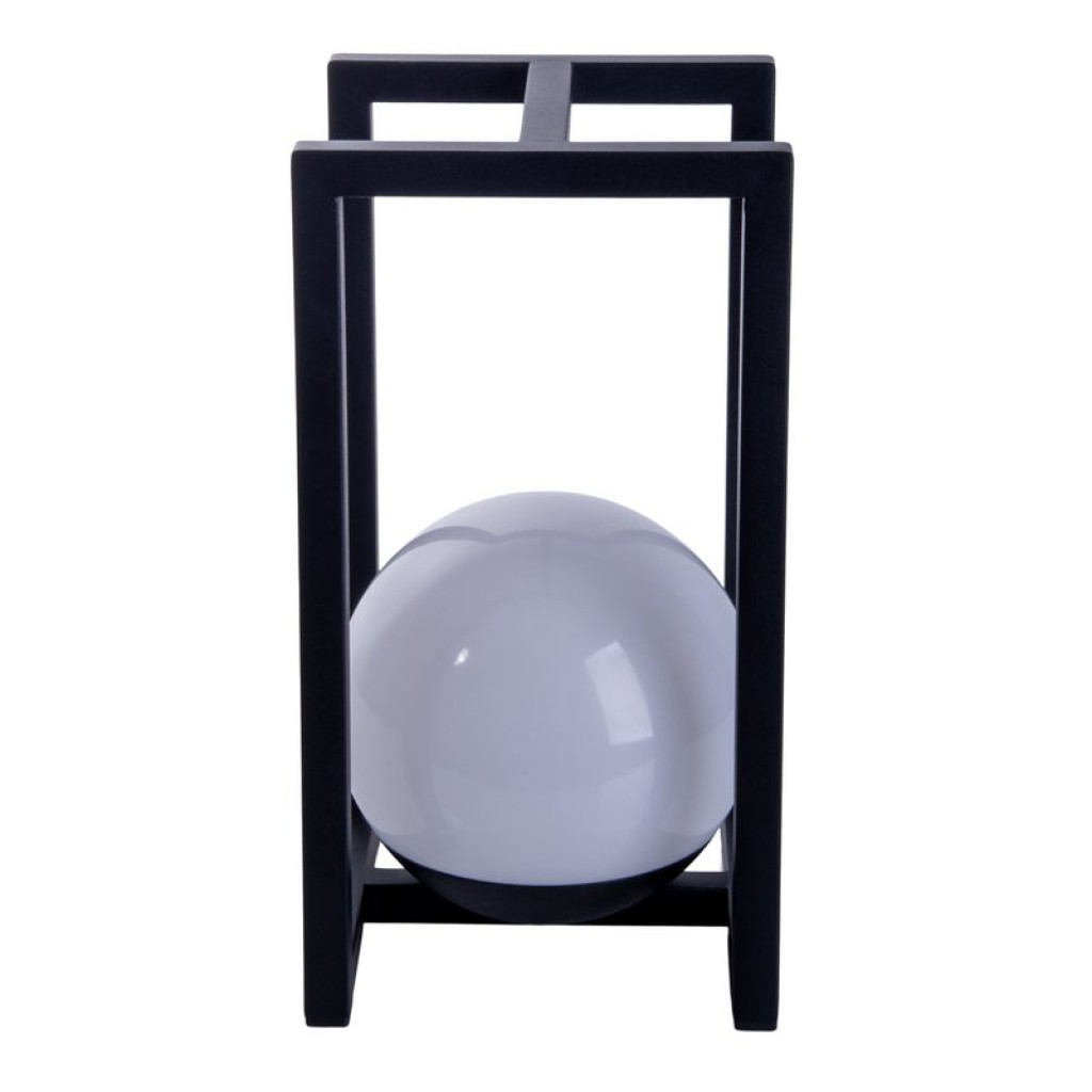 LED Dekoleuchte KALI für Balkon und Terrasse, Deko Tischlampe aus Metall und Kunststoff in Schwarz,, fest verbaute LEDs, 30 x 16 x16 cm