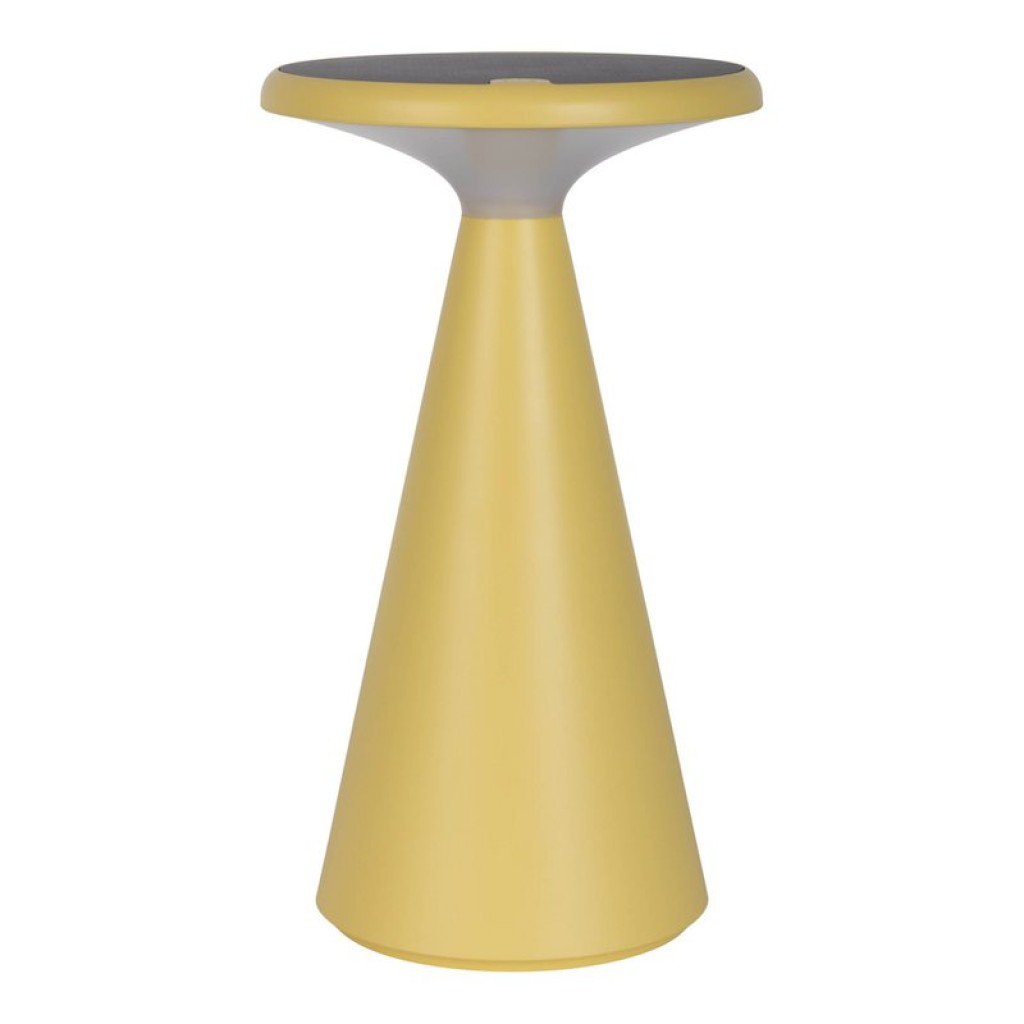 Solar battery table lamp "Palu" for outside and inside, made of plastic in yellow, 20 cm high