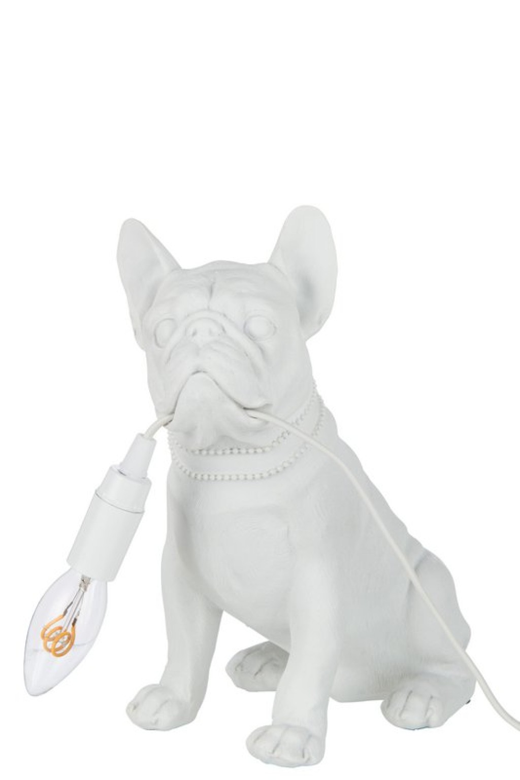 J-Line lamp Bulldog - polyresin - wit