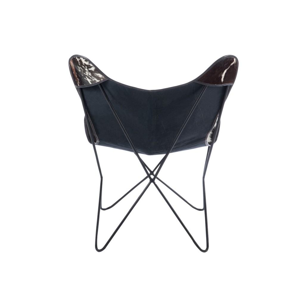 J-Line Lounge stoel - koevel/metaal - wit/zwart