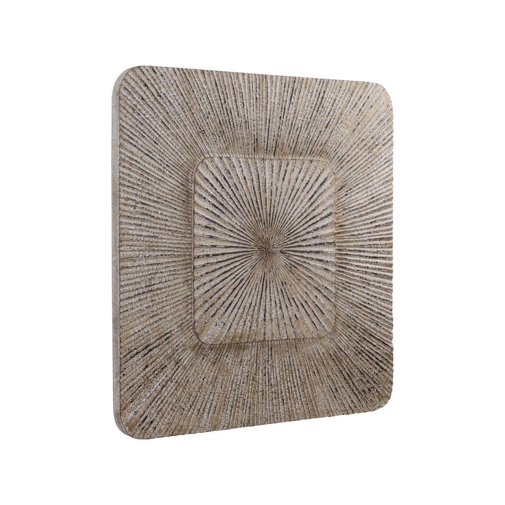 Dishita Cream Square Mdf  Wall Panel Ribbed Small