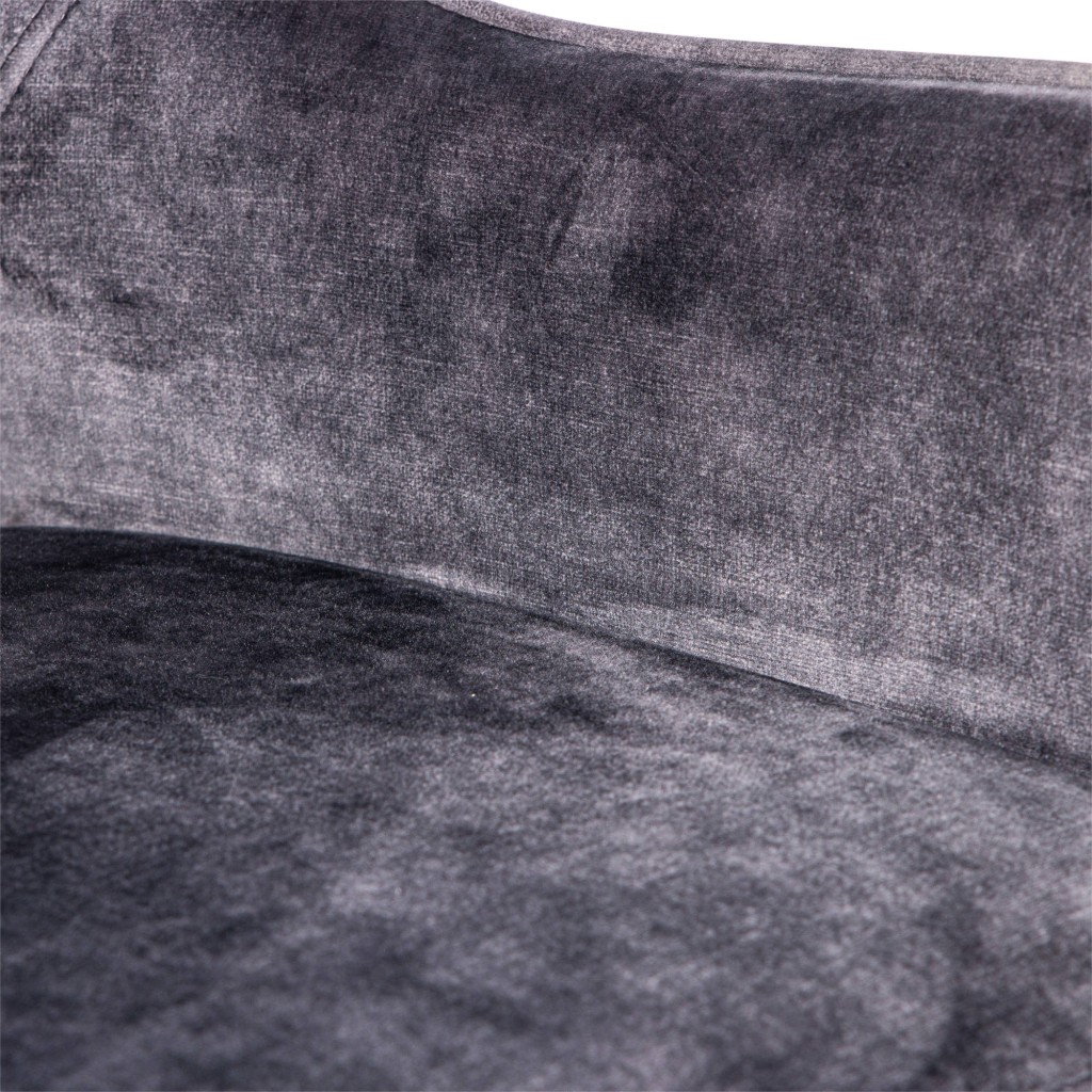 Fallon Velvet Anthracite Bar Stool Black Metal Leg