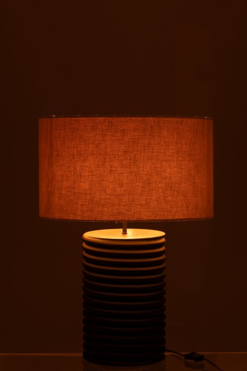 J-Line Table Lamp Screw Thread Wide Ailanthus Wood Black/Gray