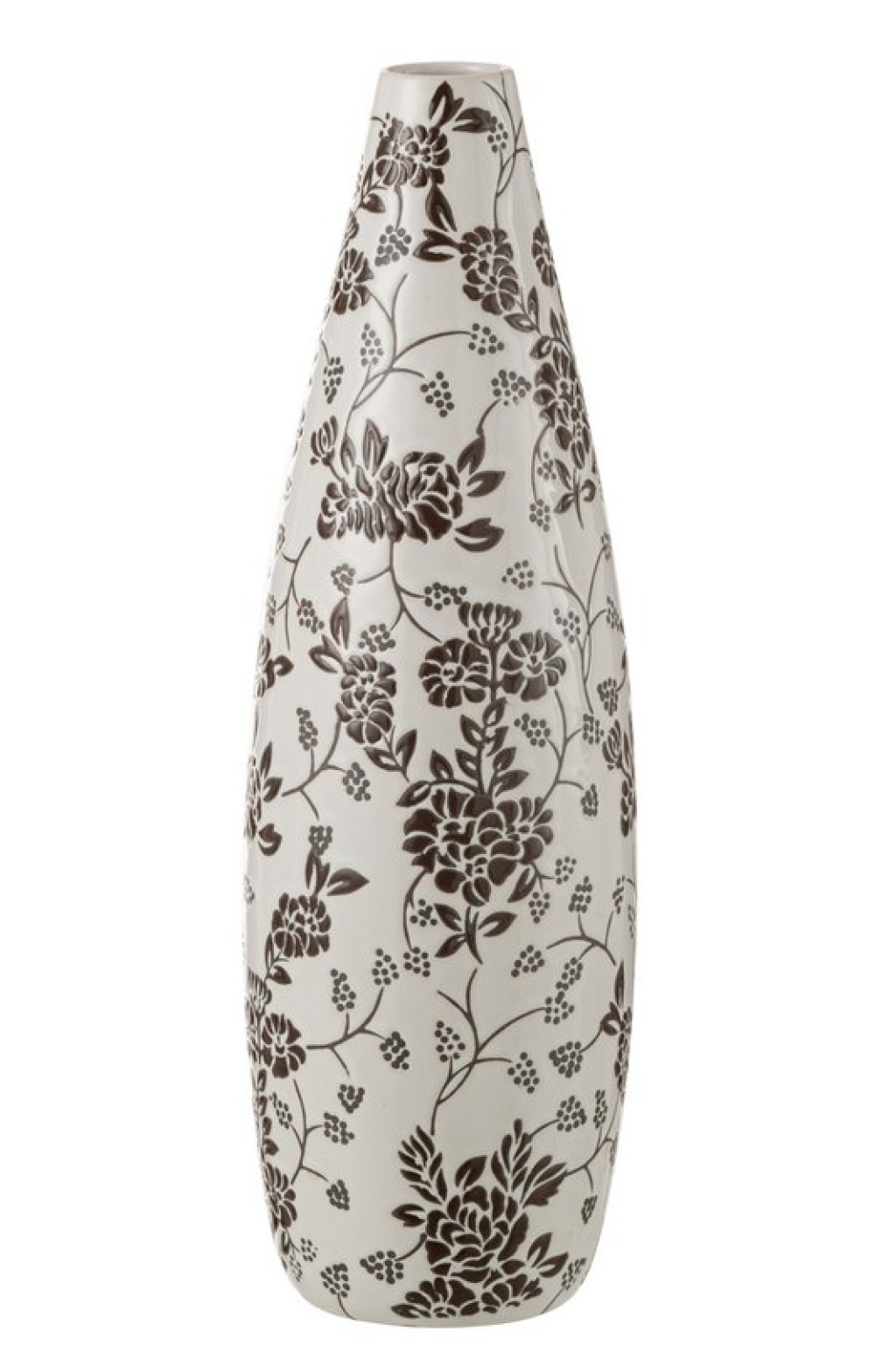 J -Line Vase Zen - Porcelain - White/Black - 53 cm high