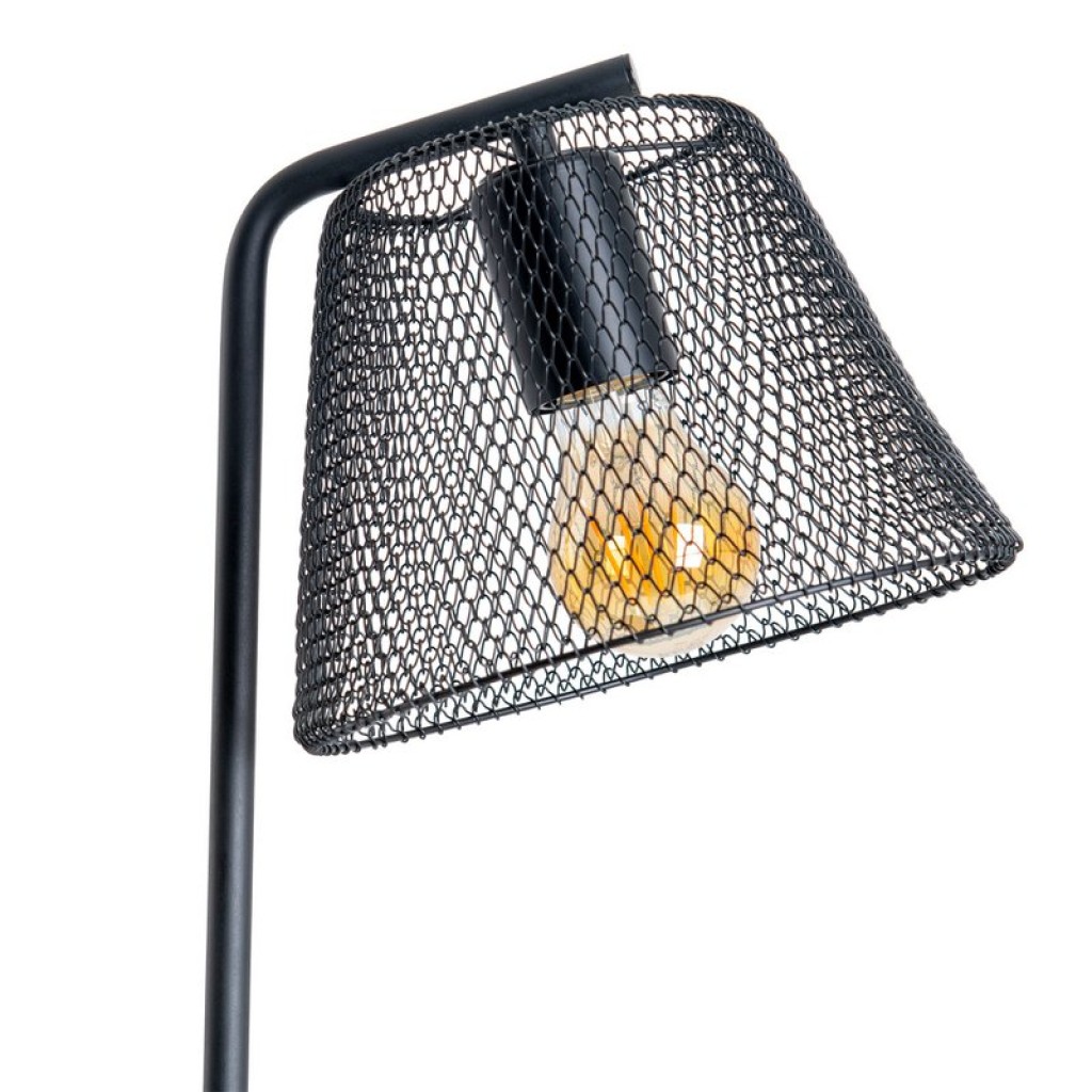 Table lamp "Korie", metal table lamp in black, with E27 socket, 50 cm high, for living area and office.