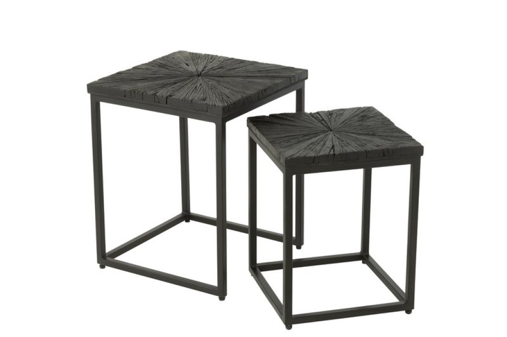 J-Line side table Shanil - wood/iron - black
