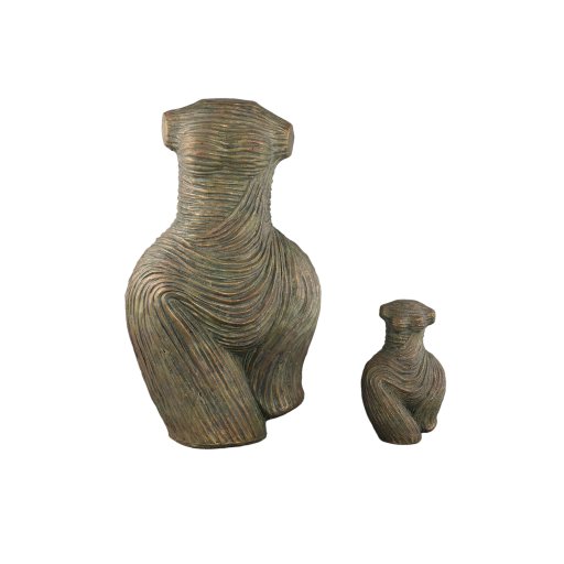 Sophi Black Cement Women Shaped Statue Curved L