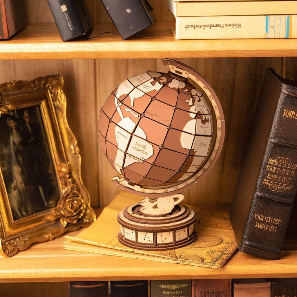 Robotime, 3D Houten Puzzel Globe Wonders, TGM01, 16,2x14,6x23,4cm