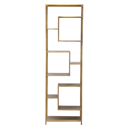 Duana Playful Gold Iron Open Cabinet High