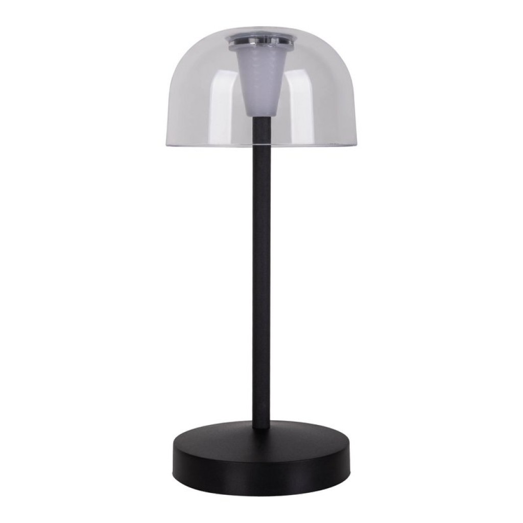 2 Set LED battery table light "Gomba" for outside and inside, made of metal and plastic in black, 18.5 cm high