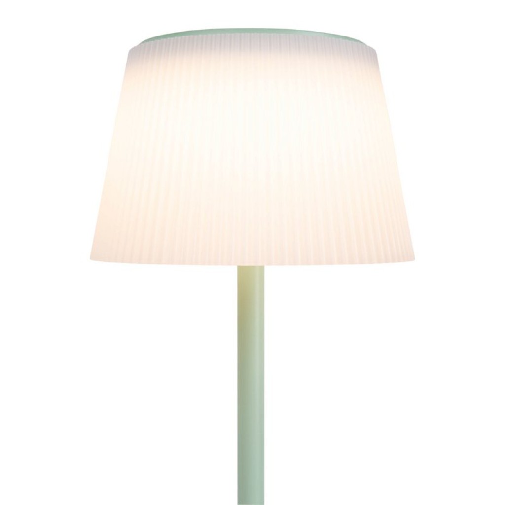 Solar battery lamp "Emmi" 38 cm high, umbrella Ø 13 cm, metal in MINT and white plastic, for the outdoor area, dimmable CCT.