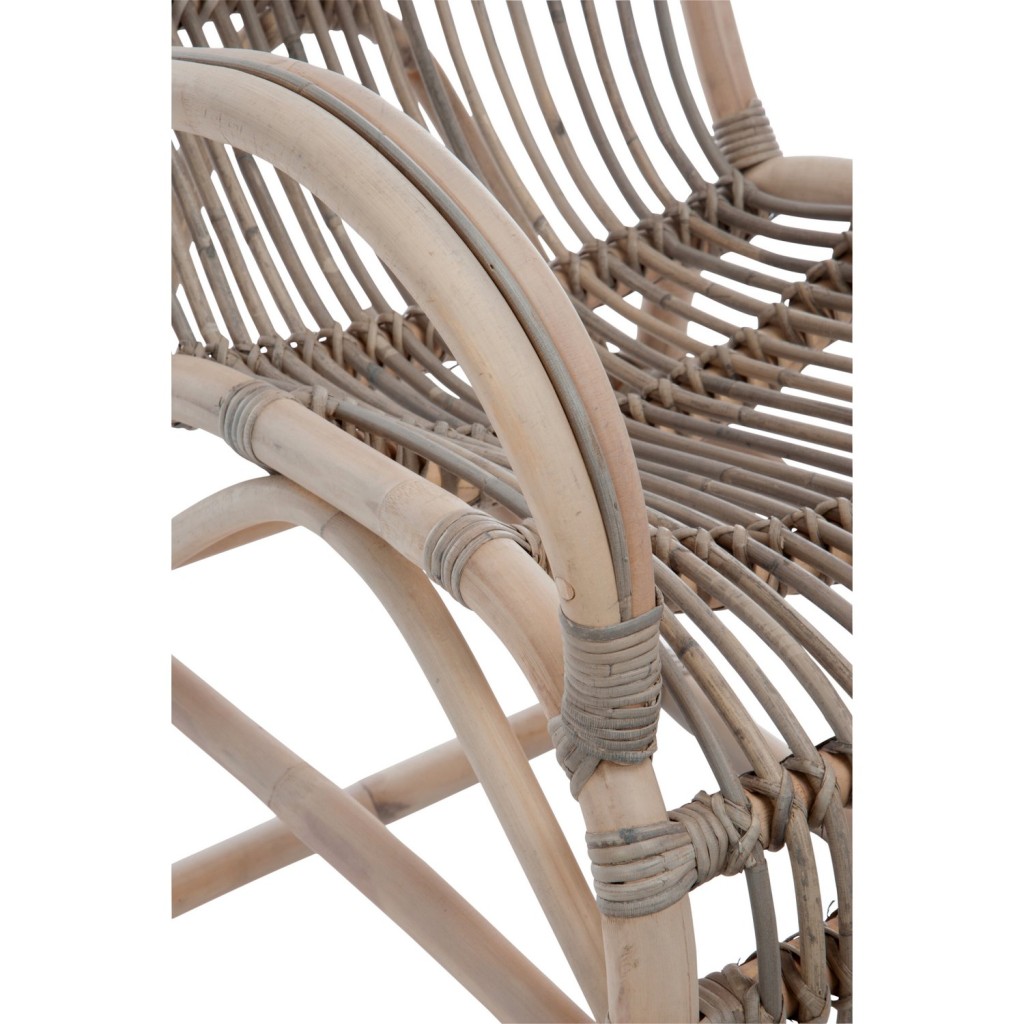 J-Line schommelstoel - rotan - grijs