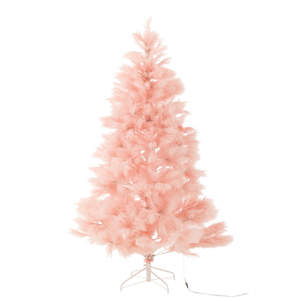 J-Line Kerstboom 400 Led Pampa Metaal Lichtroze
