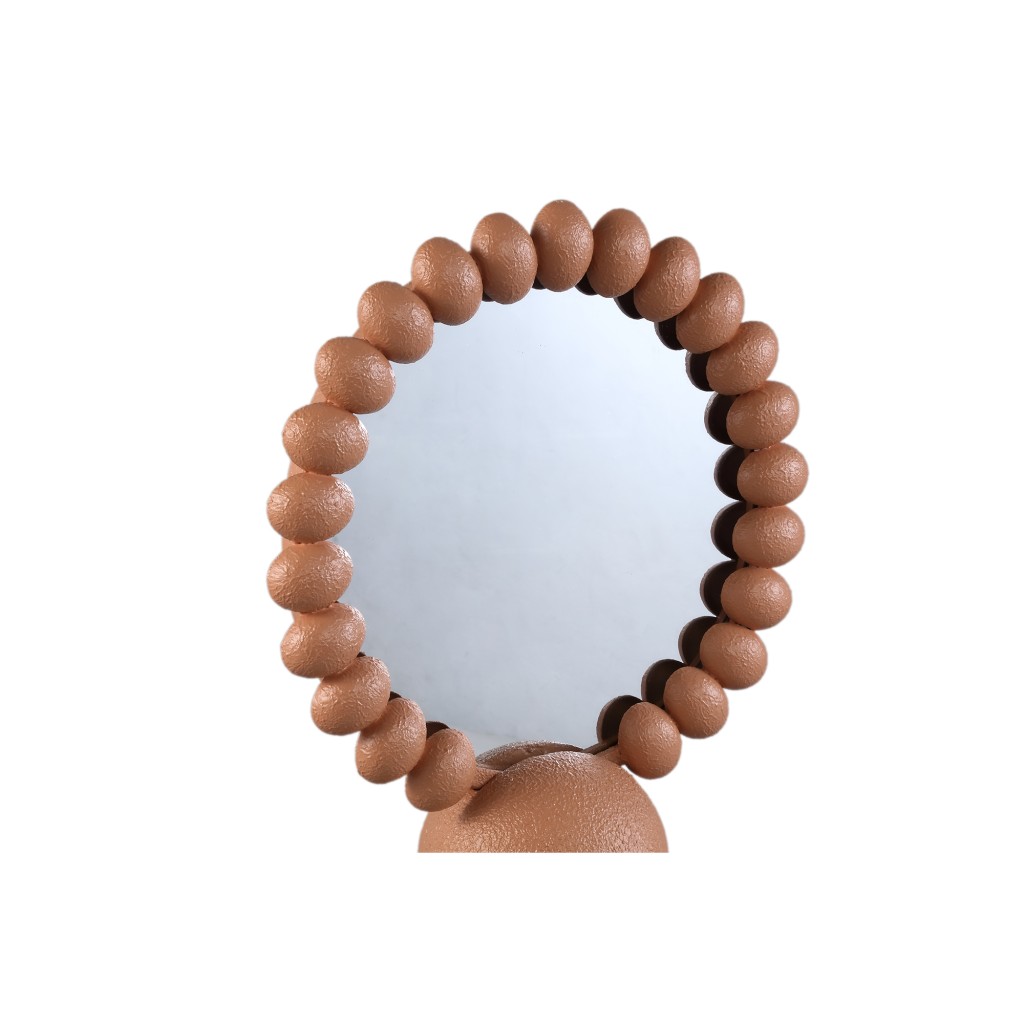 Danae Rust Iron Round Dotted Table Mirror
