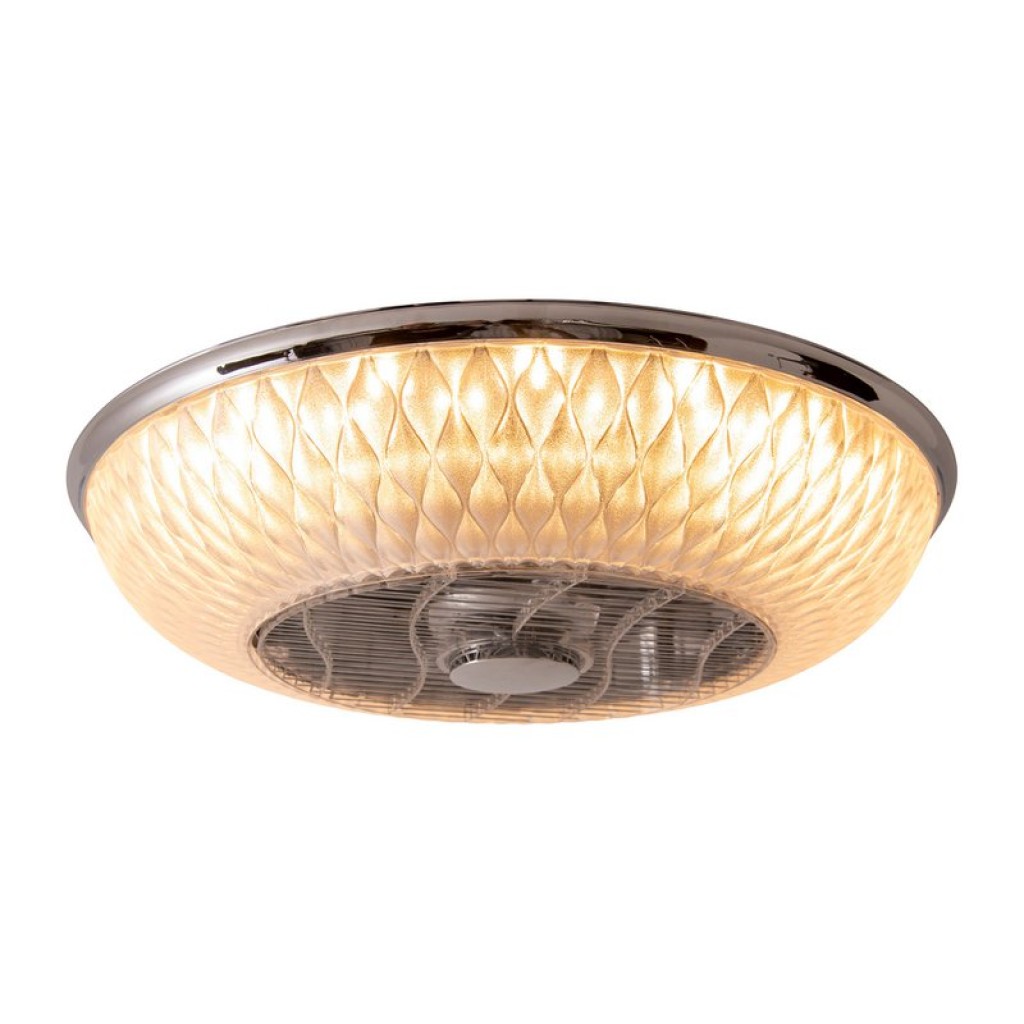 LED ceiling light "Viento" with fan, made of metal and plastic, with integrated LEDs, lighting for living rooms or office
