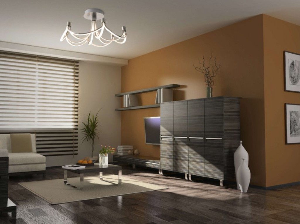 LED ceiling lamp "Festival" Ø 60cm, metal nickel matt and plastic, firmly built -in LEDs, lighting for living room, dining room, office or hallway