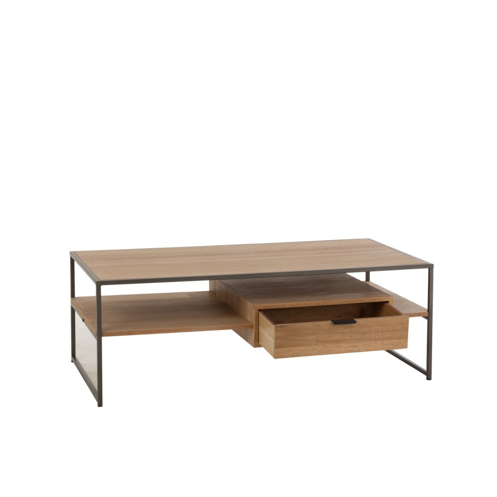 J-Line TV kast - 1 lade - hout/metaal - naturel