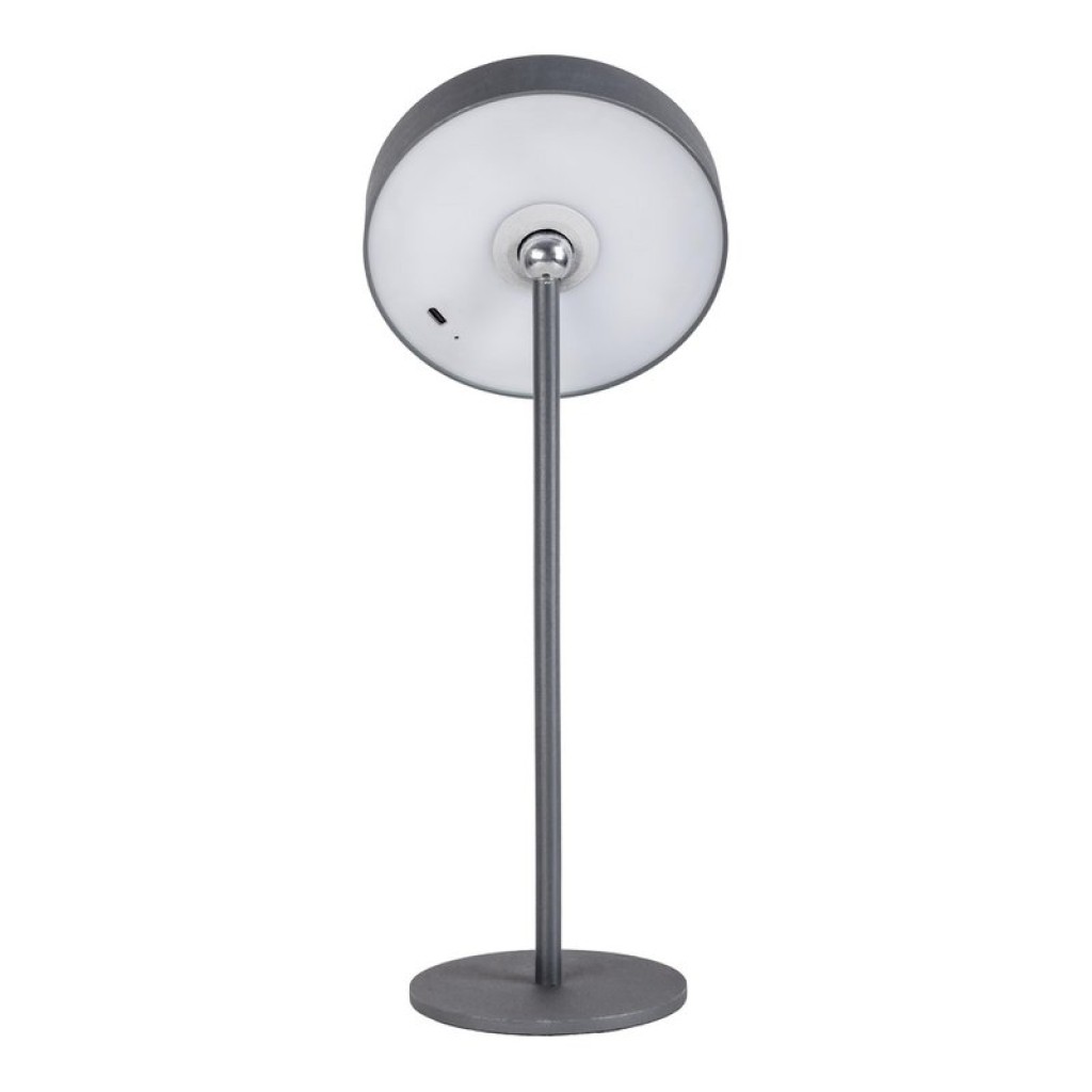 LED battery table lamp magnetic "Ella" for outside and inside, made of metal and plastic in gray, 35 cm high